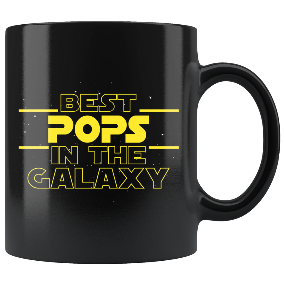 Best Pops In The Galaxy Coffee Mug Black 11oz Gifts for Pops
