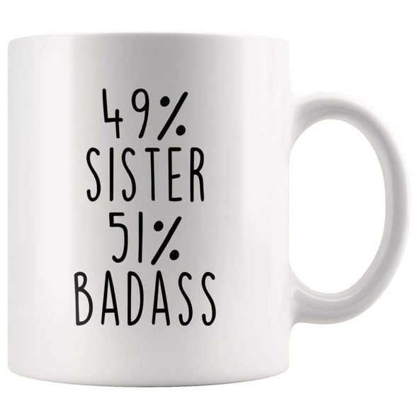 49% Sister 51% Badass Coffee Mug - BackyardPeaks