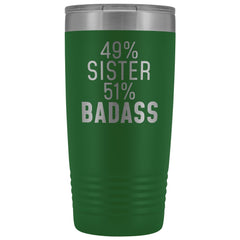 Load image into Gallery viewer, Best Sister Gift: 49% Sister 51% Badass Insulated Tumbler 20oz