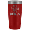 Best Sister Gift: 49% Sister 51% Badass Insulated Tumbler 20oz $29.99 | Red Tumblers