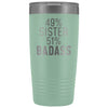 Best Sister Gift: 49% Sister 51% Badass Insulated Tumbler 20oz $29.99 | Teal Tumblers
