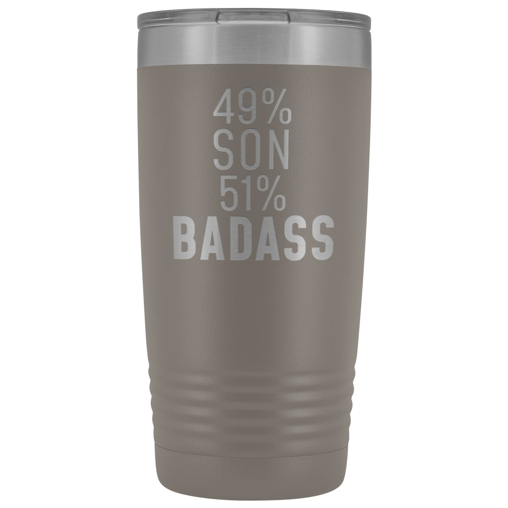 Best Son Gift: 49% Son 51% Badass Insulated Tumbler 20oz $29.99 | Pewter Tumblers