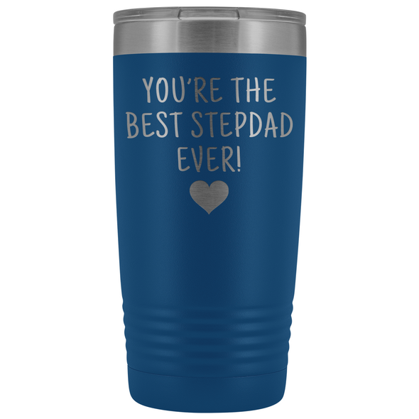 Best Step Dad Ever! Insulated 20oz Tumbler Gift Ideas for Stepdad $29.99 | Blue Tumblers