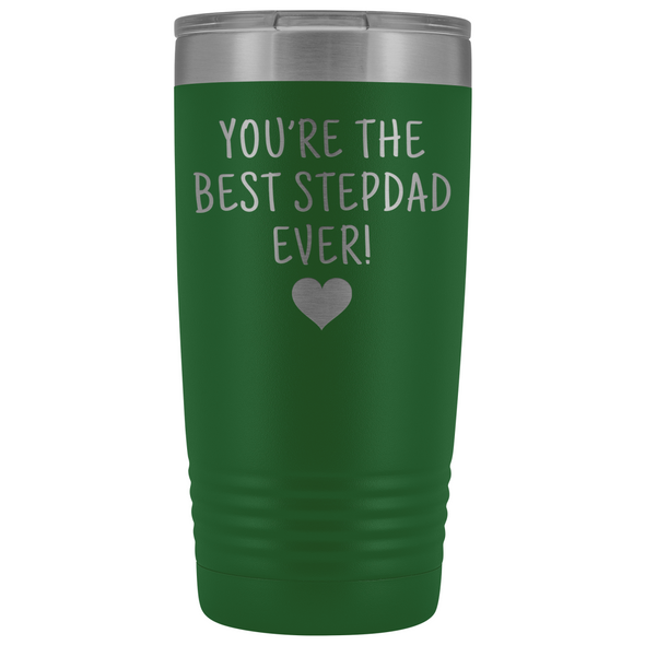 Best Step Dad Ever! Insulated 20oz Tumbler Gift Ideas for Stepdad $29.99 | Green Tumblers