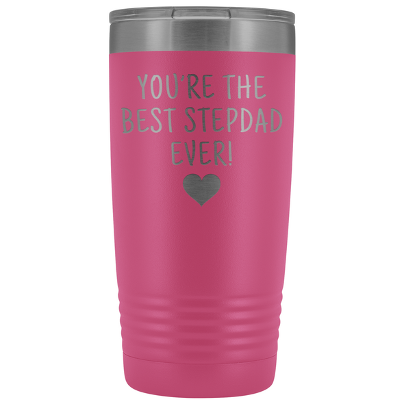 Best Step Dad Ever! Insulated 20oz Tumbler Gift Ideas for Stepdad $29.99 | Pink Tumblers