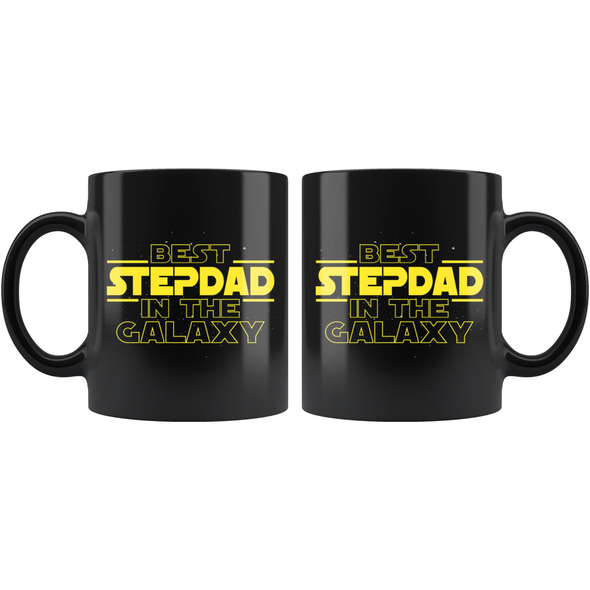 Best Step Dad In The Galaxy Coffee Mug Black 11oz Gifts for Stepdad $19.99 | Drinkware
