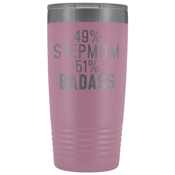 Best Stepmom Gift: 49% Stepmom 51% Badass Insulated Tumbler 20oz $29.99 | Light Purple Tumblers