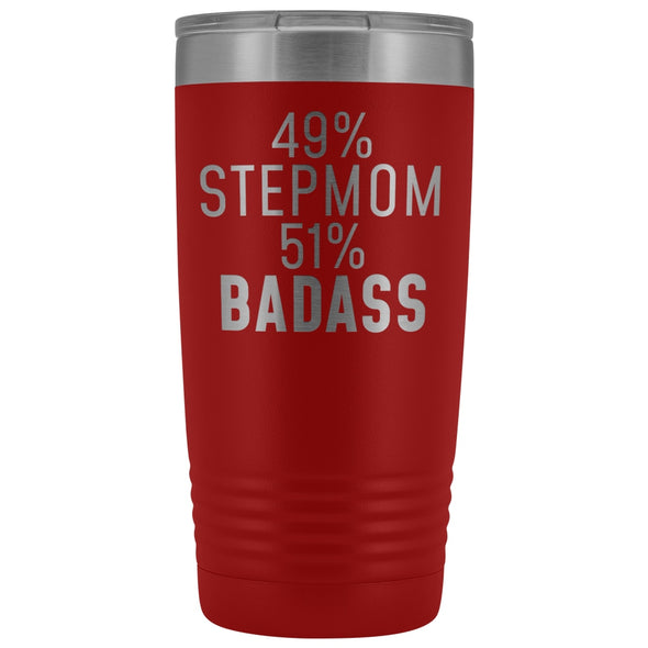 Best Stepmom Gift: 49% Stepmom 51% Badass Insulated Tumbler 20oz $29.99 | Red Tumblers