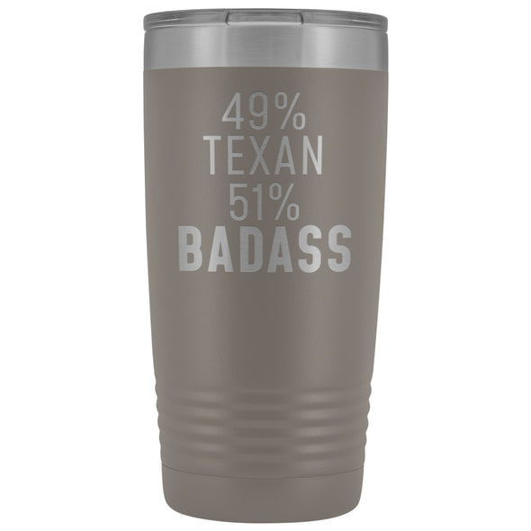 Best Texas Gift: 49% Texan 51% Badass Insulated Tumbler 20oz $29.99 | Pewter Tumblers