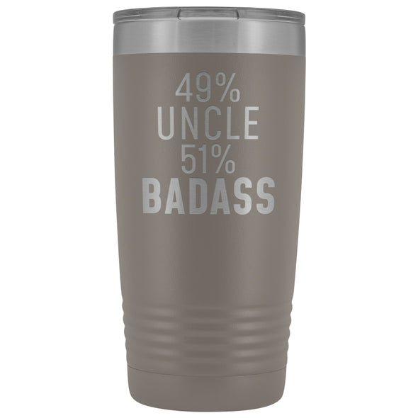 Best Uncle Gift: 49% Uncle 51% Badass Insulated Tumbler 20oz $29.99 | Pewter Tumblers