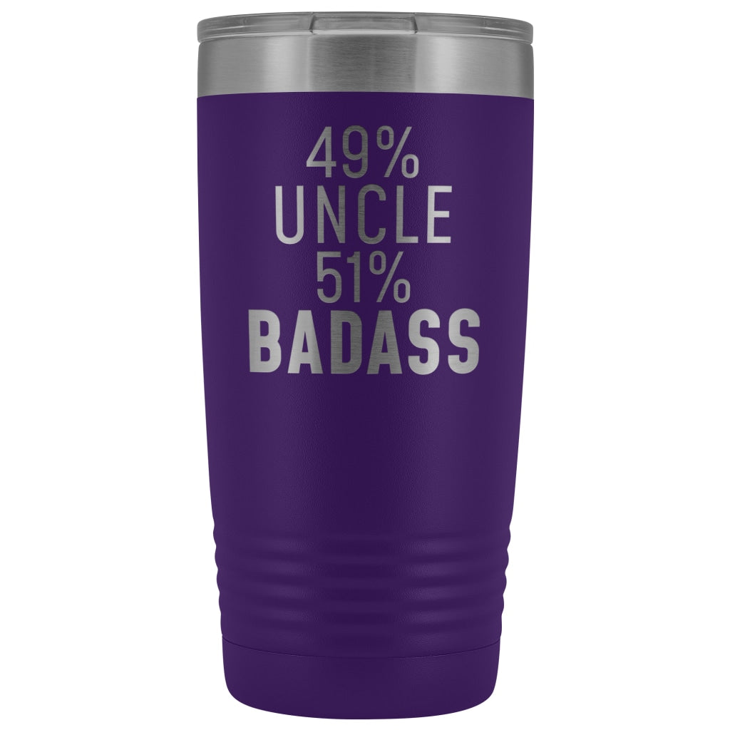 Best Uncle Gift: 49% Uncle 51% Badass Insulated Tumbler 20oz $29.99 | Purple Tumblers