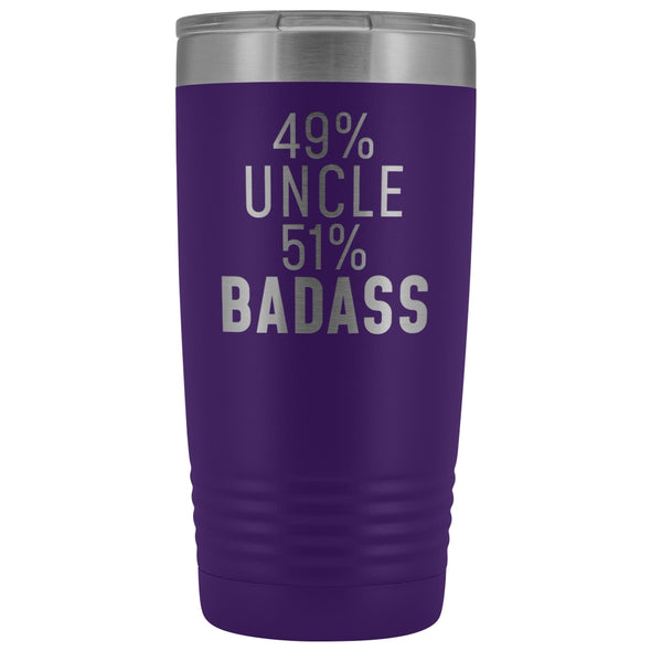 Best Uncle Gift: 49% Uncle 51% Badass Insulated Tumbler 20oz $29.99 | Purple Tumblers
