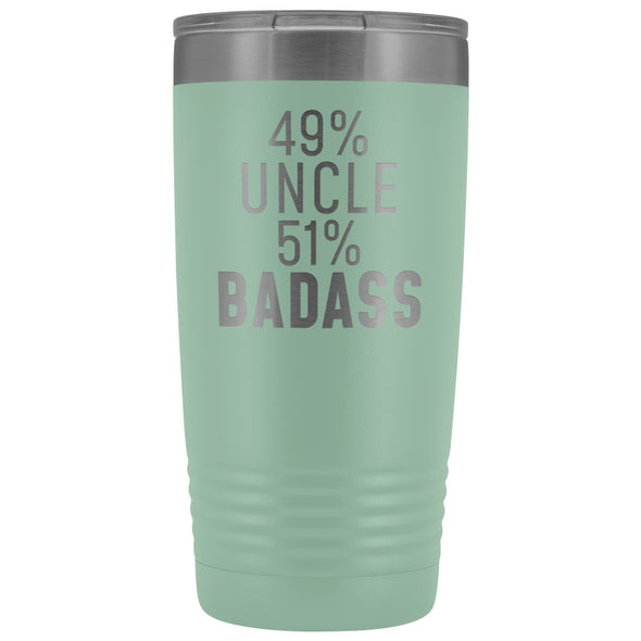 Best Uncle Gift: 49% Uncle 51% Badass Insulated Tumbler 20oz $29.99 | Teal Tumblers