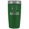 Best Wife Gift: 49% Wife 51% Badass Insulated Tumbler 20oz $29.99 | Green Tumblers