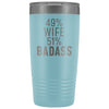 Best Wife Gift: 49% Wife 51% Badass Insulated Tumbler 20oz $29.99 | Light Blue Tumblers
