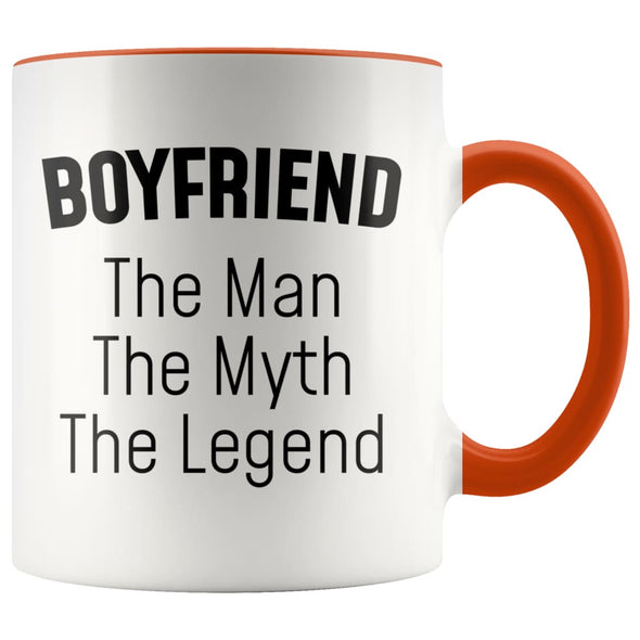 Boyfriend Gifts Boyfriend The Man The Myth The Legend Boyfriend Christmas Birthday Coffee Mug $14.99 | Orange Drinkware