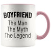 Boyfriend Gifts Boyfriend The Man The Myth The Legend Boyfriend Christmas Birthday Coffee Mug $14.99 | Pink Drinkware