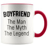 Boyfriend Gifts Boyfriend The Man The Myth The Legend Boyfriend Christmas Birthday Coffee Mug $14.99 | Red Drinkware