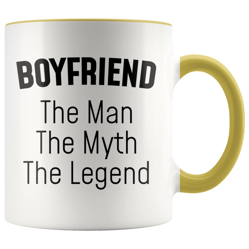 Boyfriend Gifts Boyfriend The Man The Myth The Legend Boyfriend Christmas Birthday Coffee Mug $14.99 | Yellow Drinkware