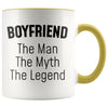 Boyfriend Gifts Boyfriend The Man The Myth The Legend Boyfriend Christmas Birthday Coffee Mug $14.99 | Yellow Drinkware