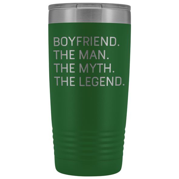 Boyfriend Gifts Boyfriend The Man The Myth The Legend Stainless Steel Vacuum Travel Mug Insulated Tumbler 20oz $31.99 | Green Tumblers