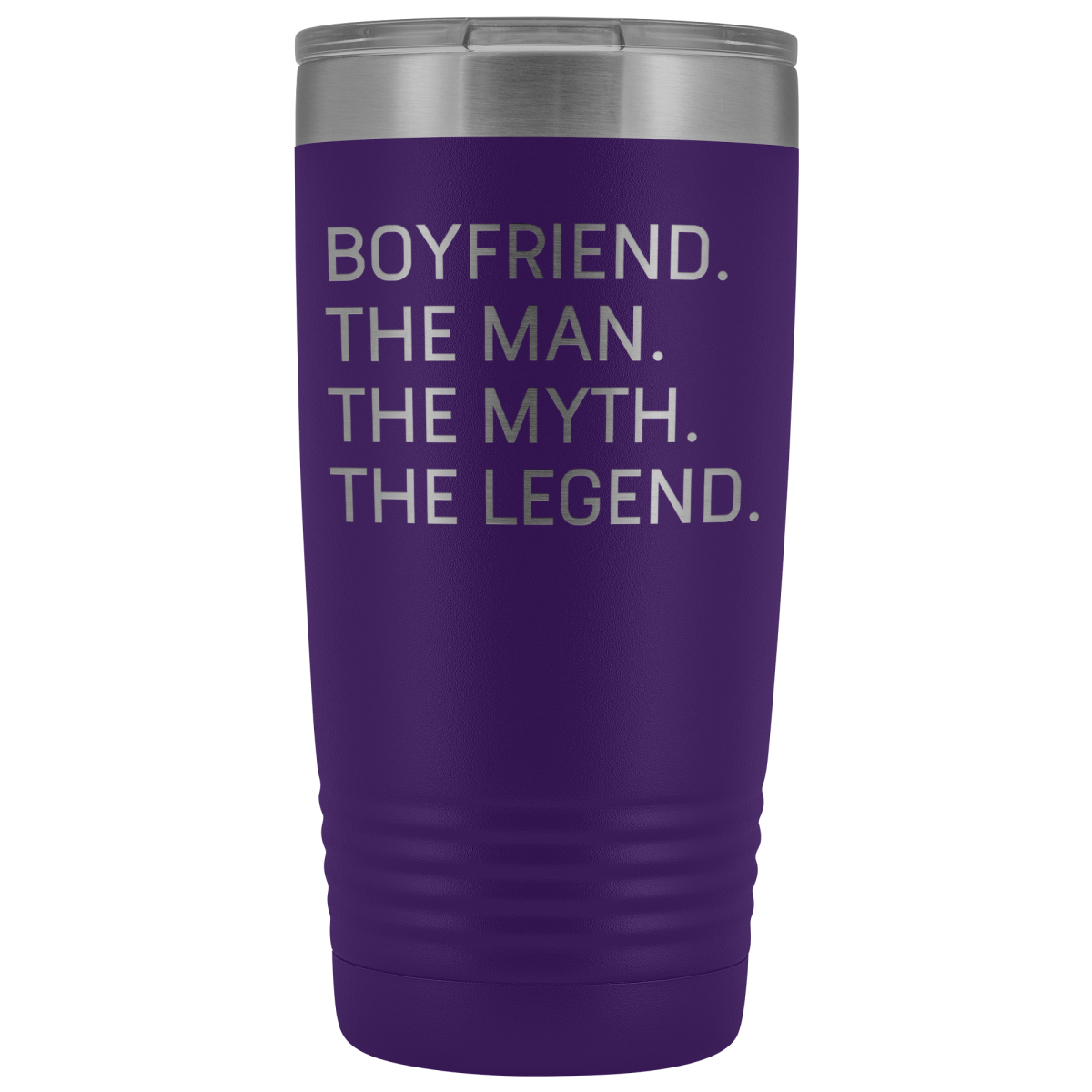 Boyfriend Gifts Boyfriend The Man The Myth The Legend Stainless Steel Vacuum Travel Mug Insulated Tumbler 20oz $31.99 | Purple Tumblers