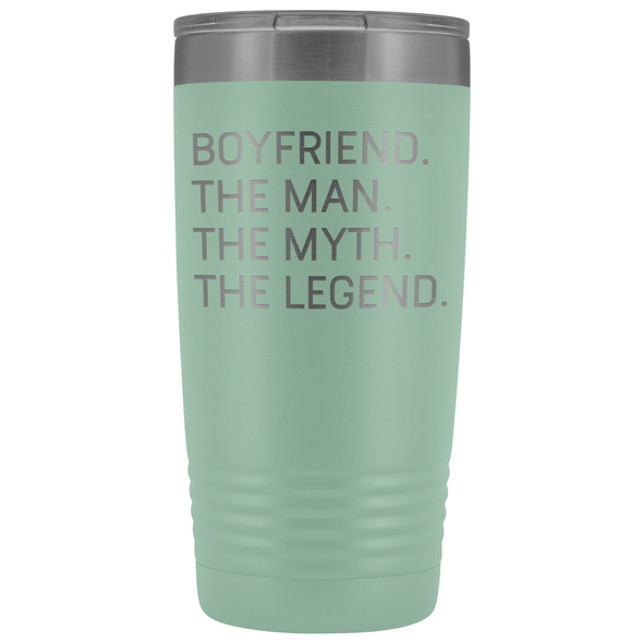 Boyfriend Gifts Boyfriend The Man The Myth The Legend Stainless Steel Vacuum Travel Mug Insulated Tumbler 20oz $31.99 | Teal Tumblers