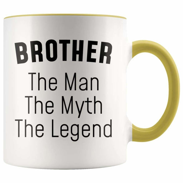Brother Gifts Brother The Man The Myth The Legend Brother Christmas Birthday Coffee Mug $14.99 | Yellow Drinkware