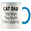 Cat Dad Gifts Cat Dad The Man The Myth The Legend Cat Lover Cat Owner Men Christmas Birthday Coffee Mug $14.99 | Blue Drinkware