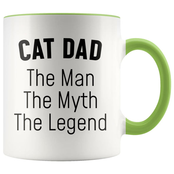 Cat Dad Gifts Cat Dad The Man The Myth The Legend Cat Lover Cat Owner Men Christmas Birthday Coffee Mug $14.99 | Green Drinkware