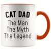 Cat Dad Gifts Cat Dad The Man The Myth The Legend Cat Lover Cat Owner Men Christmas Birthday Coffee Mug $14.99 | Orange Drinkware