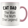 Cat Dad Gifts Cat Dad The Man The Myth The Legend Cat Lover Cat Owner Men Christmas Birthday Coffee Mug $14.99 | Pink Drinkware