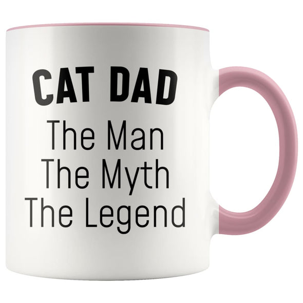 Cat Dad Gifts Cat Dad The Man The Myth The Legend Cat Lover Cat Owner Men Christmas Birthday Coffee Mug $14.99 | Pink Drinkware