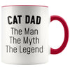 Cat Dad Gifts Cat Dad The Man The Myth The Legend Cat Lover Cat Owner Men Christmas Birthday Coffee Mug $14.99 | Red Drinkware