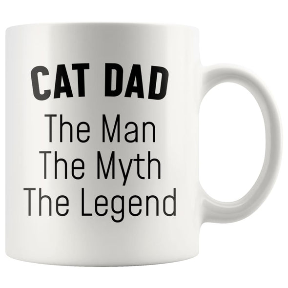Cat Dad Gifts Cat Dad The Man The Myth The Legend Cat Lover Cat Owner Men Christmas Birthday Coffee Mug $14.99 | White Drinkware