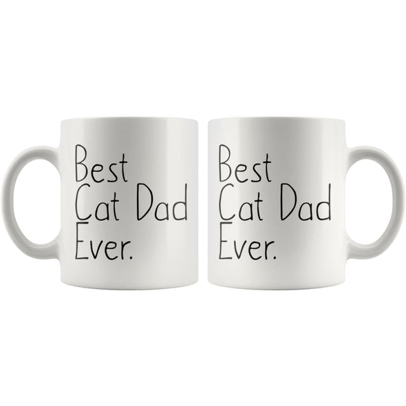 Cat Lover Gifts Unique Cat Dad Gift: Best Cat Dad Ever Mug Fathers Day Gift Pet Owner Rescue Gift Coffee Mug Tea Cup White $14.99 |