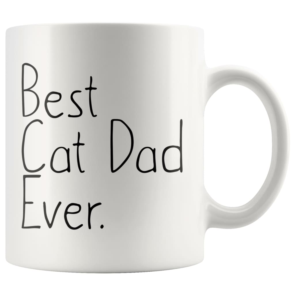 Cat Lover Gifts Unique Cat Dad Gift: Best Cat Dad Ever Mug Father's Day Gift Pet Owner Rescue Gift Coffee Mug Tea Cup White — photo 1