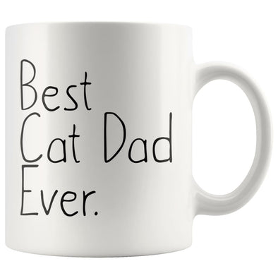 Cat Lover Gifts Unique Cat Dad Gift: Best Cat Dad Ever Mug Fathers Day Gift Pet Owner Rescue Gift Coffee Mug Tea Cup White $14.99 | 11 oz
