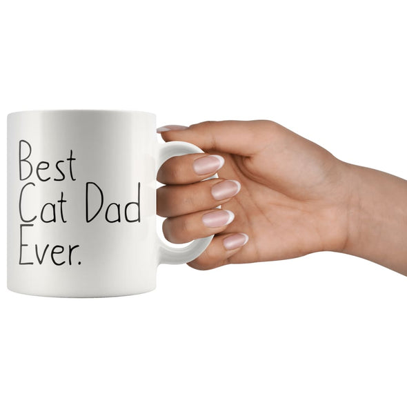 Cat Lover Gifts Unique Cat Dad Gift: Best Cat Dad Ever Mug Fathers Day Gift Pet Owner Rescue Gift Coffee Mug Tea Cup White $14.99 |