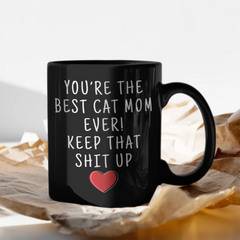 Load image into Gallery viewer, Cat Lover Gifts Women Best Cat Mom Ever Mug Cat Mom Coffee Mug Cat Mom Coffee Cup Cat Mom Gift Coffee Mug Tea Cup Black