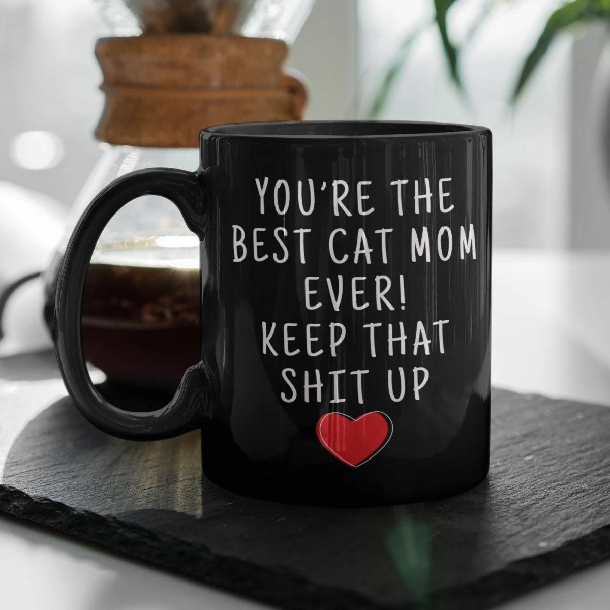 Cat Lover Gifts Women Best Cat Mom Ever Mug Cat Mom Coffee Mug Cat Mom Coffee Cup Cat Mom Gift Coffee Mug Tea Cup Black — photo 1