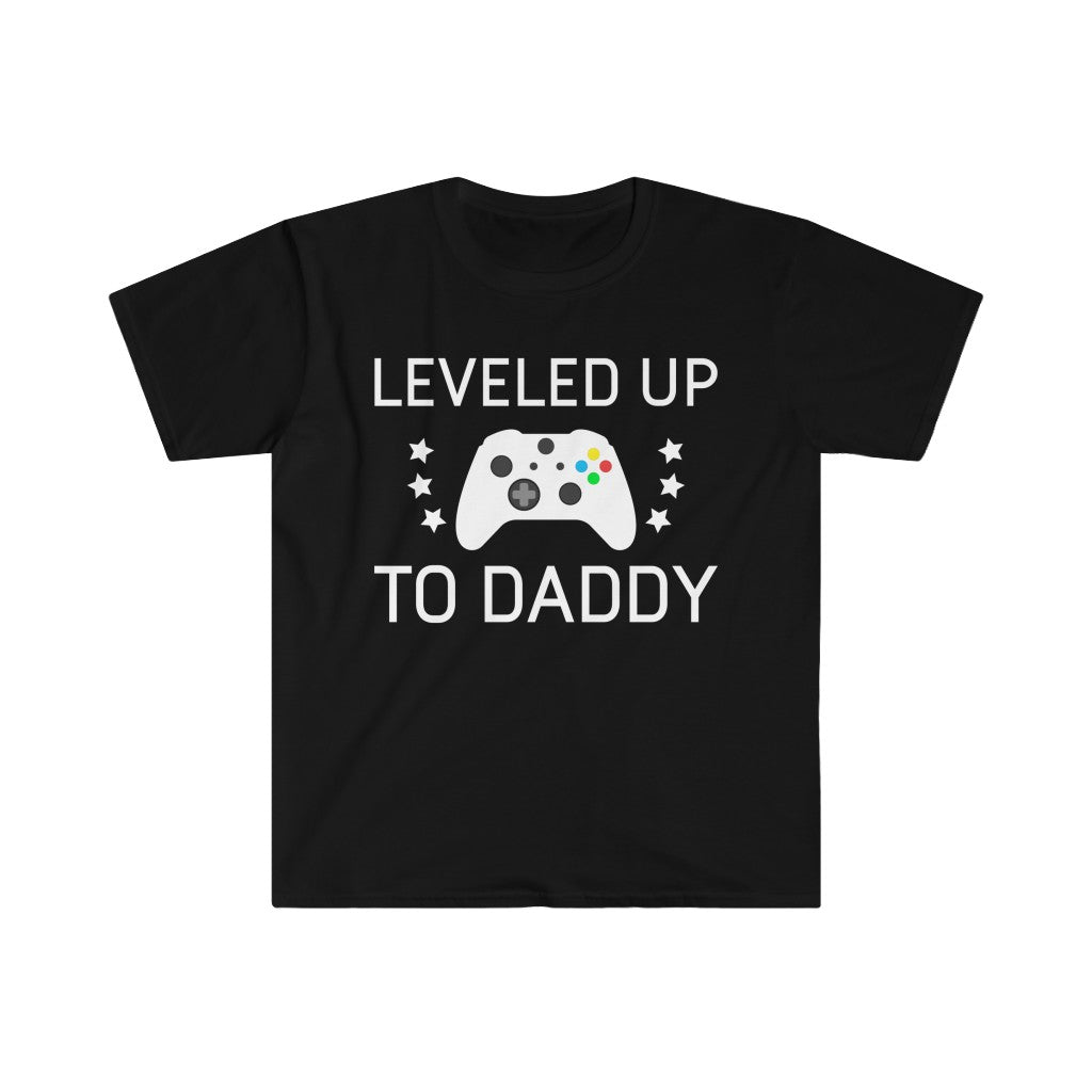 New Dad Gift - Leveled Up To Daddy T-Shirt - First Father's Day ...