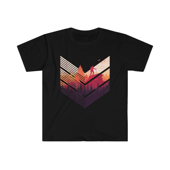 Colorful Outdoor Mountain Hiking Men’s T-Shirt | Gift for Hiker $19.99 | S / Black T-Shirt