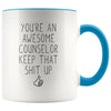 Counselor Gifts You’re An Awesome Counselor Coffee Mug Funny Thank You Appreciation Gifts $14.99 | Blue Drinkware