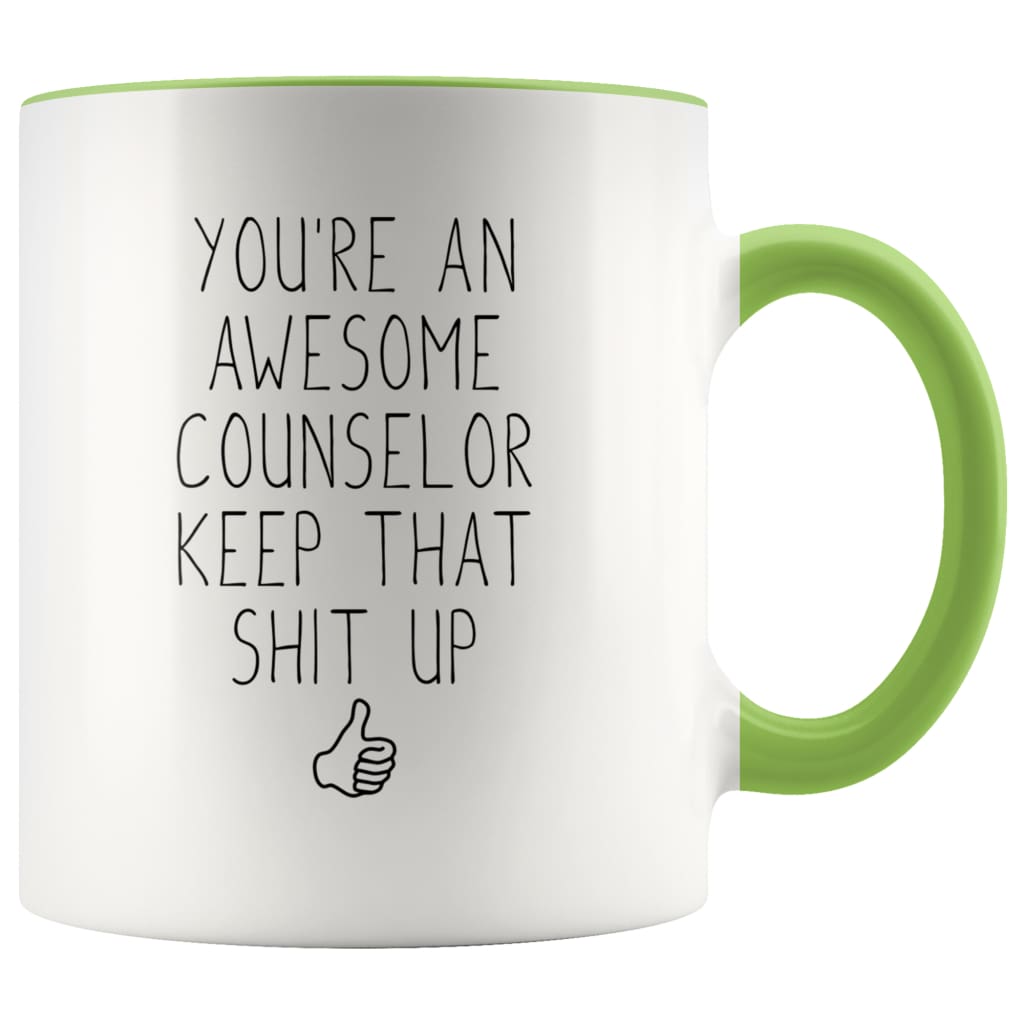 Counselor Gifts You’re An Awesome Counselor Coffee Mug Funny Thank You Appreciation Gifts $14.99 | Green Drinkware