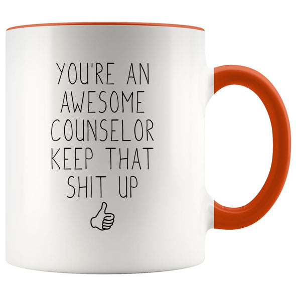 Counselor Gifts You’re An Awesome Counselor Coffee Mug Funny Thank You Appreciation Gifts $14.99 | Orange Drinkware
