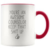Counselor Gifts You’re An Awesome Counselor Coffee Mug Funny Thank You Appreciation Gifts $14.99 | Red Drinkware