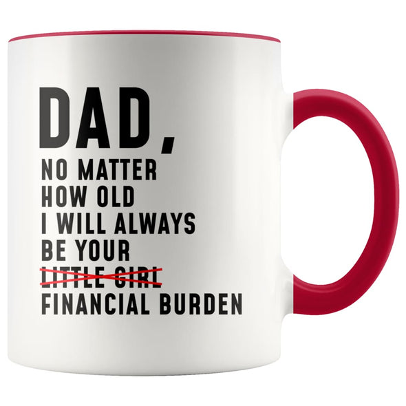 Dad Gifts Dad I Will Always Be Your Financial Burden Father’s Day Birthday Christmas Dad Gift Idea Coffee Mug $14.99 | Red Drinkware