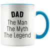 Dad Gifts Dad The Man The Myth The Legend Dad Christmas Birthday Coffee Mug $14.99 | Blue Drinkware