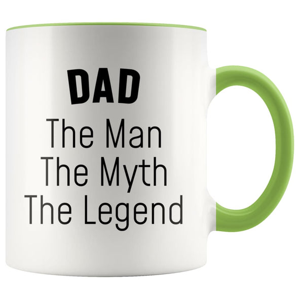 Dad Gifts Dad The Man The Myth The Legend Dad Christmas Birthday Coffee Mug $14.99 | Green Drinkware